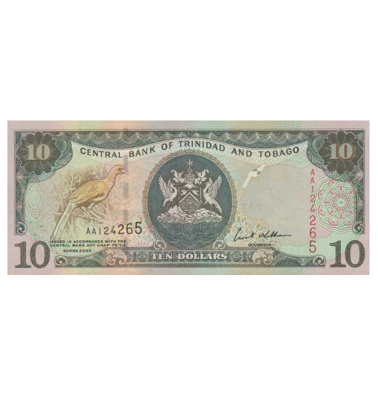 Trinidad y Tobago 10 Dólares 2002 Pick 43 (NO UNC)