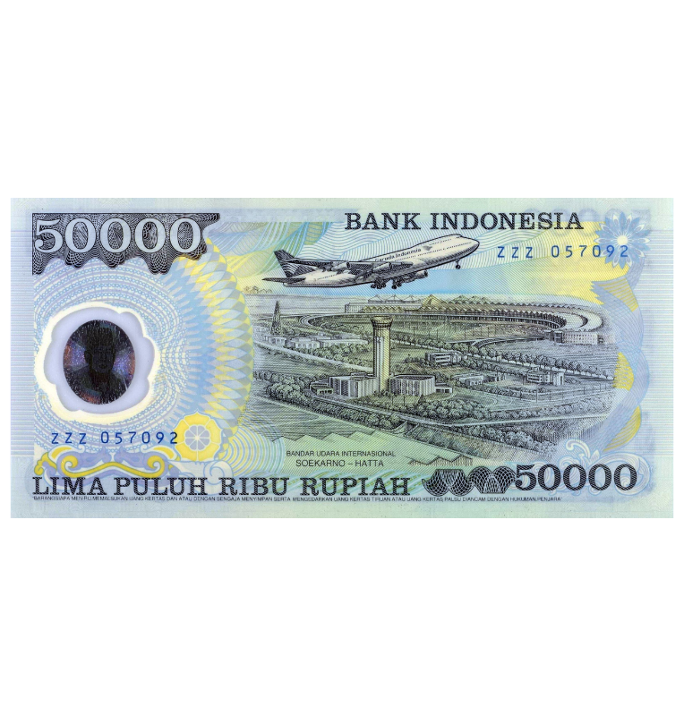 Indonesia 50.000 Rupias 1993. Polimero conmemorativo