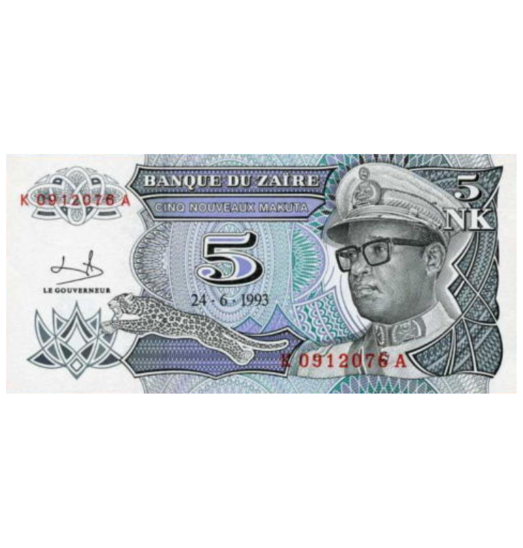 Zaire 5 New Makuta 1993 Pick 48a