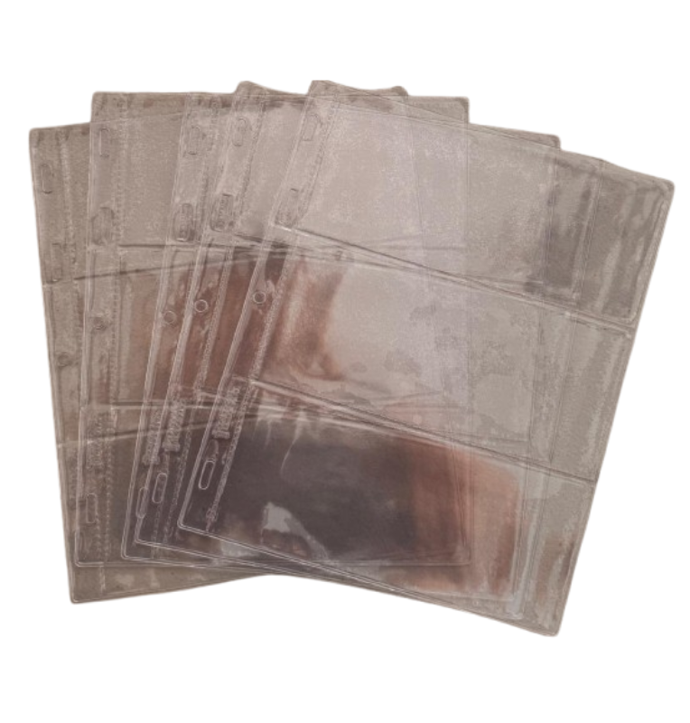 Hojas de 3 bolsillos marca colecciones el dorado. Para álbum de tornillos