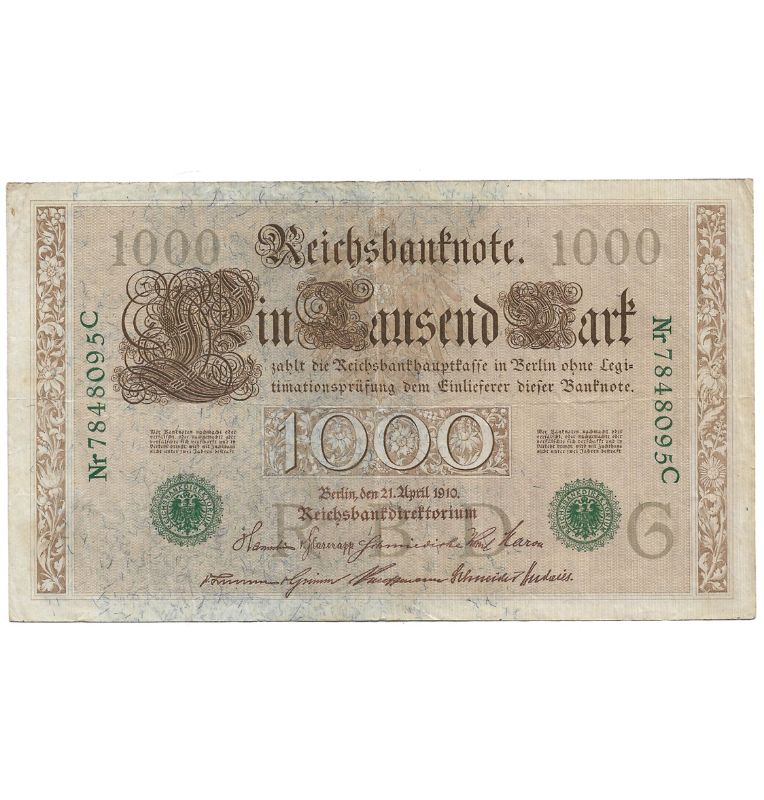 Alemania Imperial 1.000 Mark 1910 NO UNC