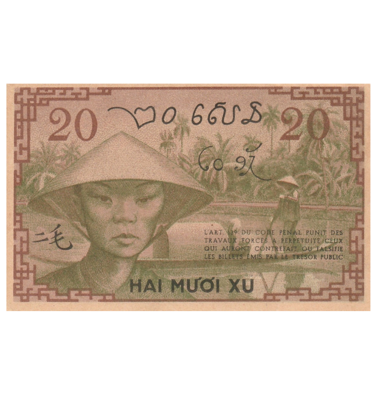 Indo-China Francesa 20 Centimes 1939 ND Pick 86 NO UNC