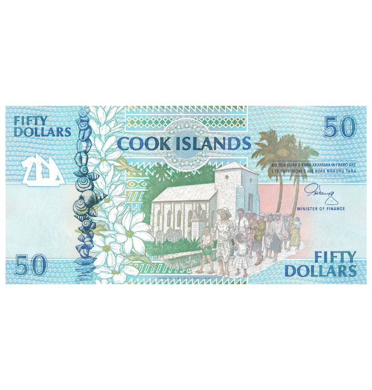 Isla Cook 50 Dólares 1992 ND Pick 10a
