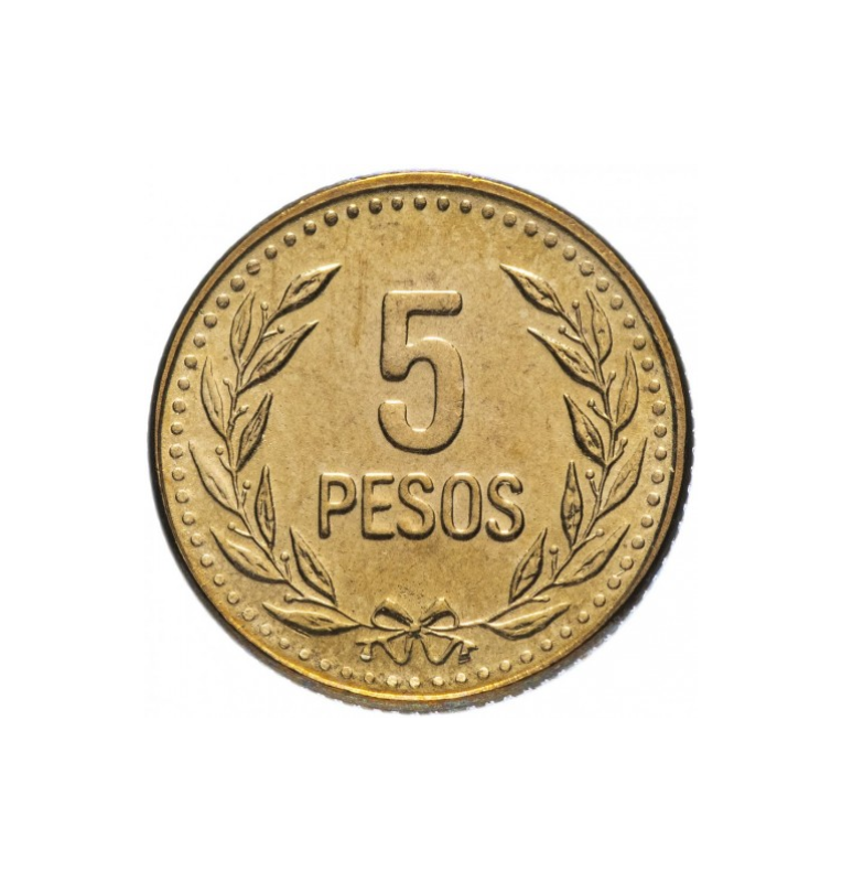 Turros de 20 Monedas Colombia 5 Pesos 1992-1993