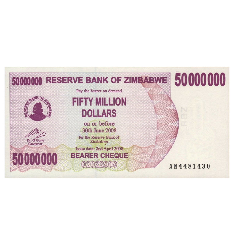 Zimbabue 50.000.000 Dólares 2008 Pick 57