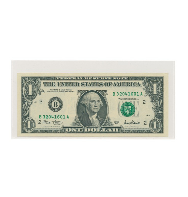 Fundas protectoras Linder 166 x 80 mm para dólares US-americanos paquete de 50 unidades