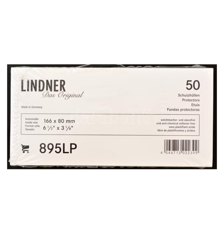 Fundas protectoras Linder 166 x 80 mm para dólares US-americanos paquete de 50 unidades