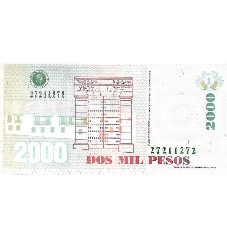 Colombia 2.000 Pesos 2014 Radar 27211272
