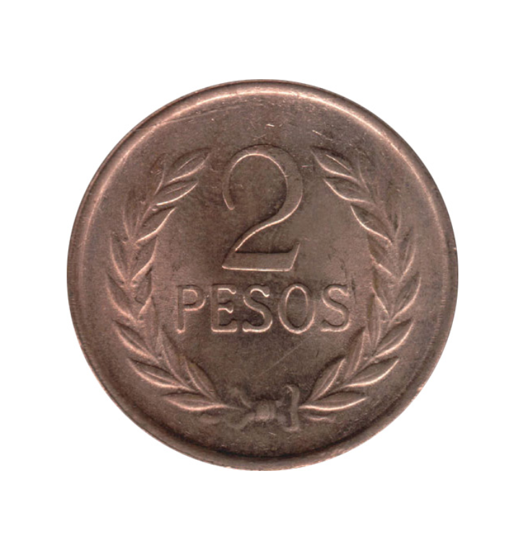 Colombia 2 Pesos 1977-1987 NO UNC