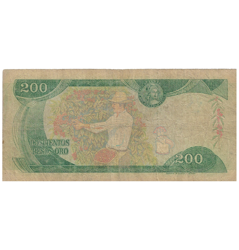 Colombia 200 Pesos Oro 1982 NO UNC