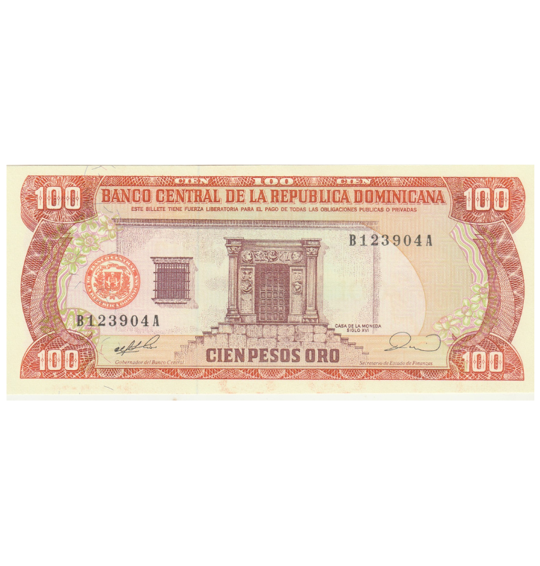 Republica Dominicana 100 Pesos Oro 1990 Pick 128b