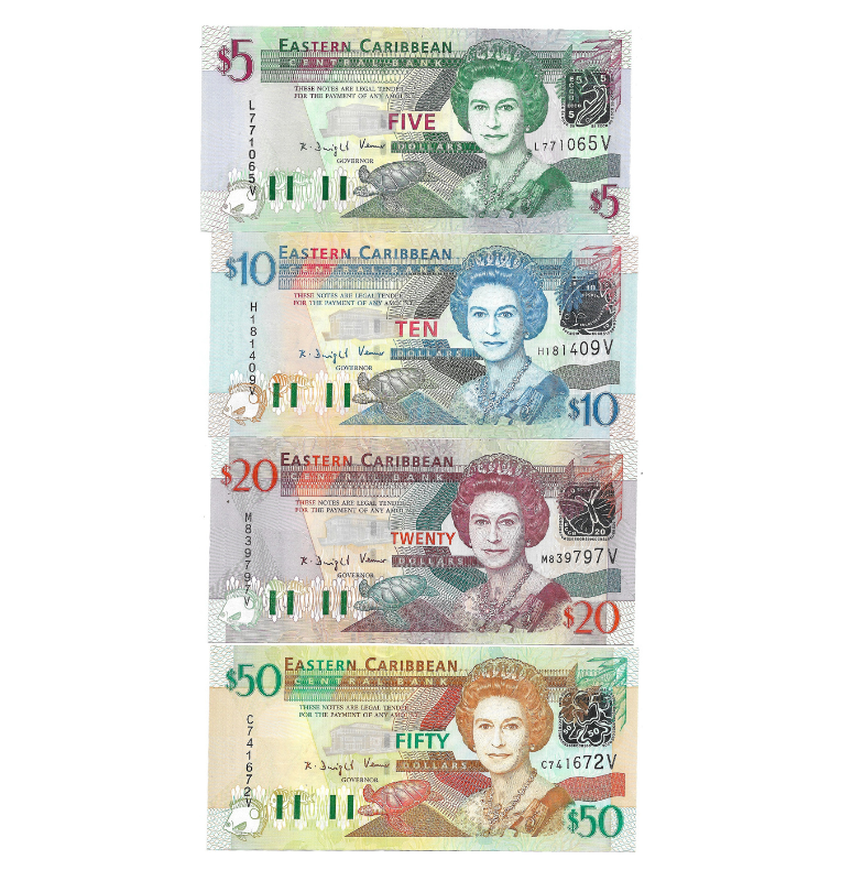 San Vicente y Granadinas set 5, 10, 20, 50 Dólares 2003