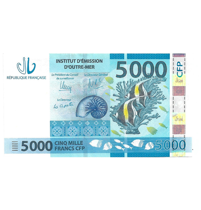 Territorios Franceses del Pacífico 5000 Francos 2014 ND Pick 7 NO UNC
