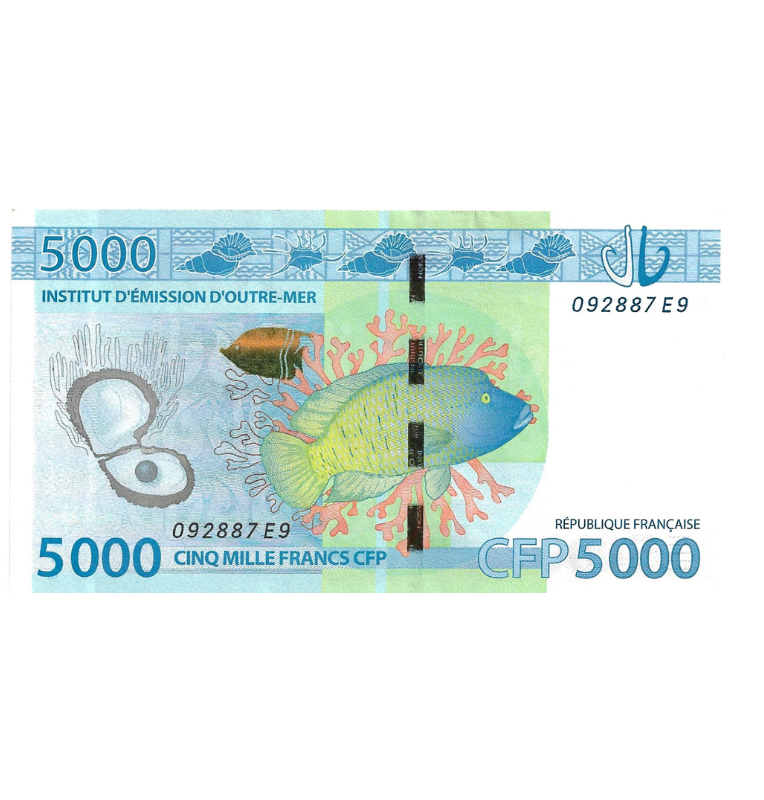 Territorios Franceses del Pacífico 5000 Francos 2014 ND Pick 7 NO UNC