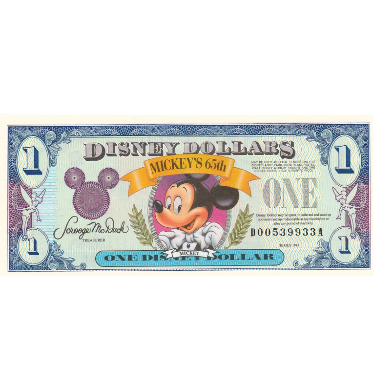 Disney 1 Dólar 1993 Mickey (Billete de fantasía)