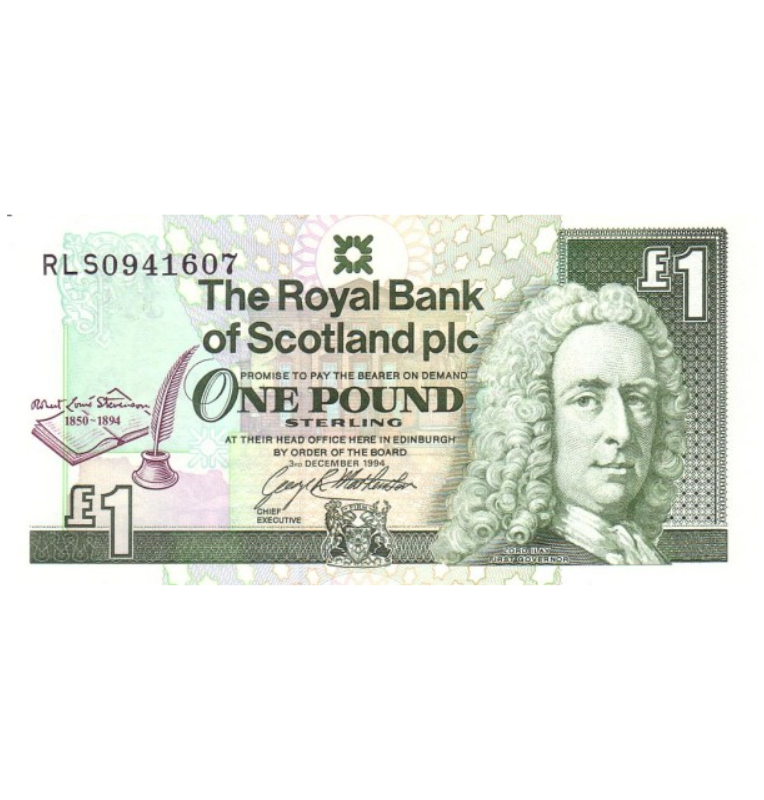 Escocia 1 Libra 1994 Pick 358 Emisión conmemorativa Centenario de la muerte de Robert Louis Stevenson