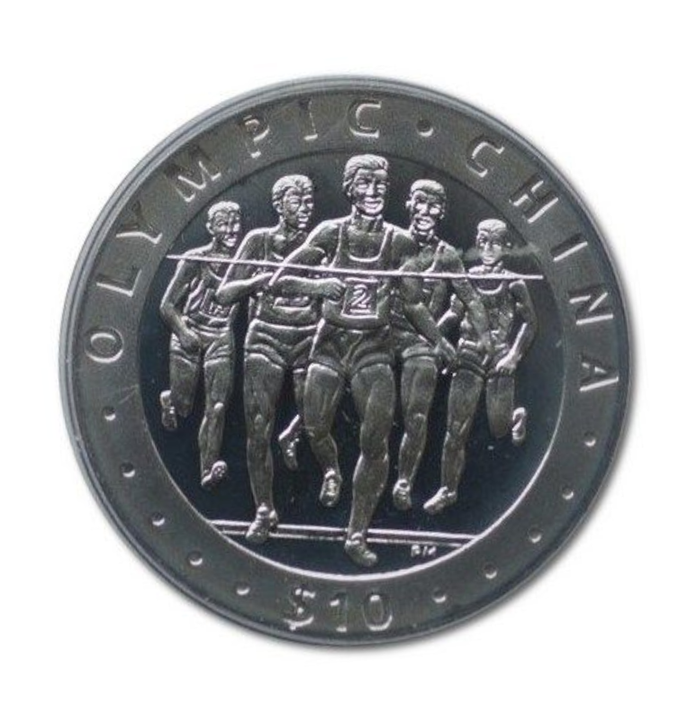 Islas Vírgenes Británicas 10 Dólares. Emisión conmemorativa Juegos Olímpicos de Pekín