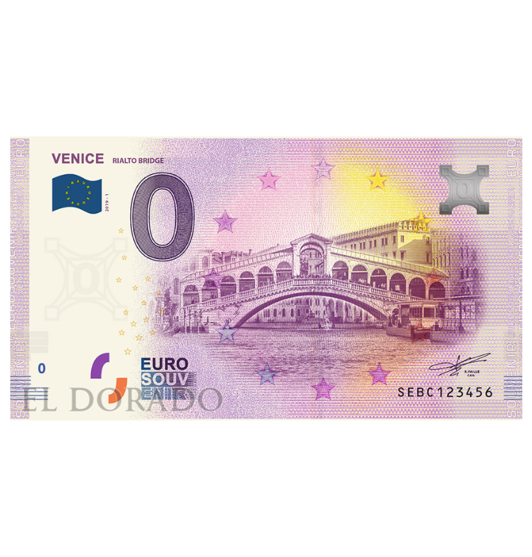 Italia 0 Euro Souvenir Note 2019 Venecia