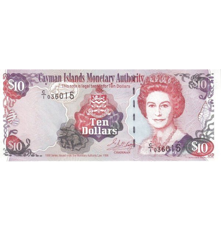 Isla Caimán 10 Dólares 2001 Pick 28a