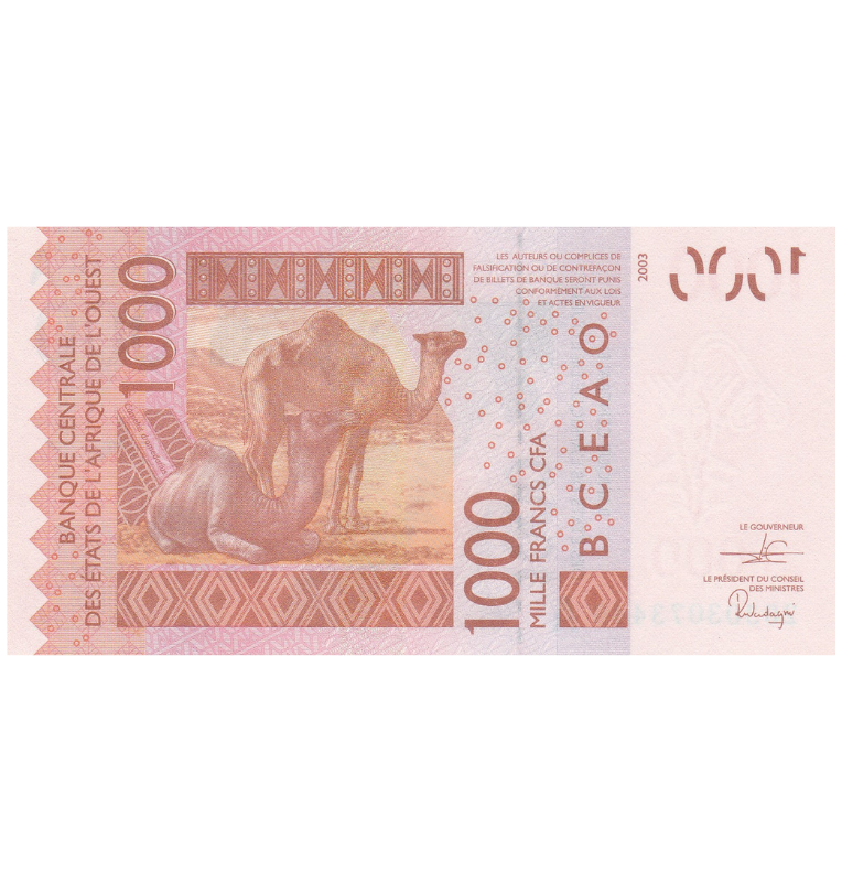 Estados de África Occidental ( Costa de Marfil ) 1000 Francos 2003