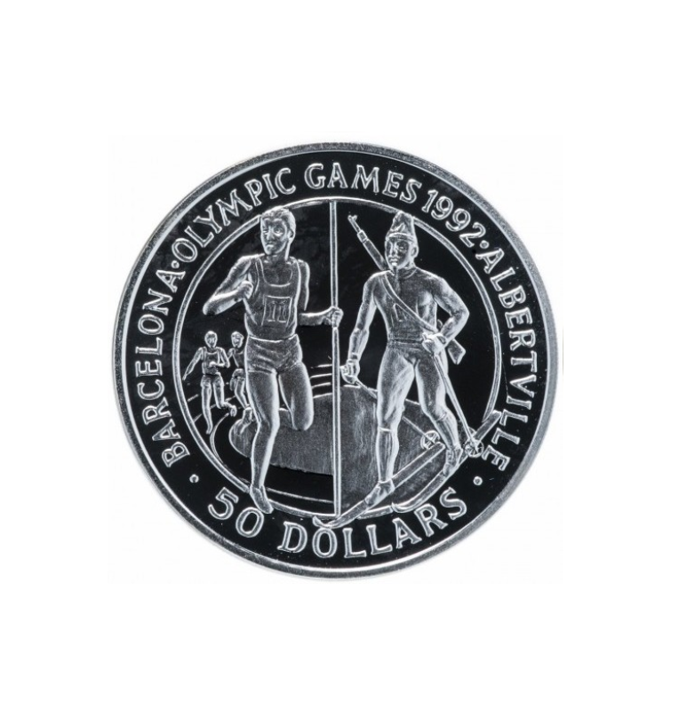 Islas Cook 50 Dólares, 1989 XXV Juegos Olímpicos de verano y XVI Juegos Olímpicos de invierno