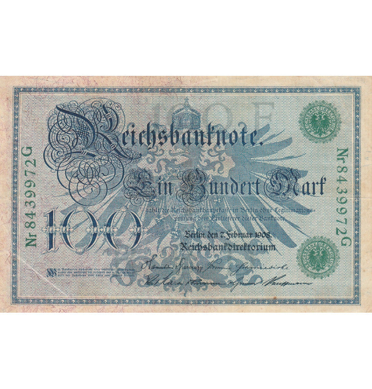 Alemania 100 Mark 1908 Pick 33a NO UNC