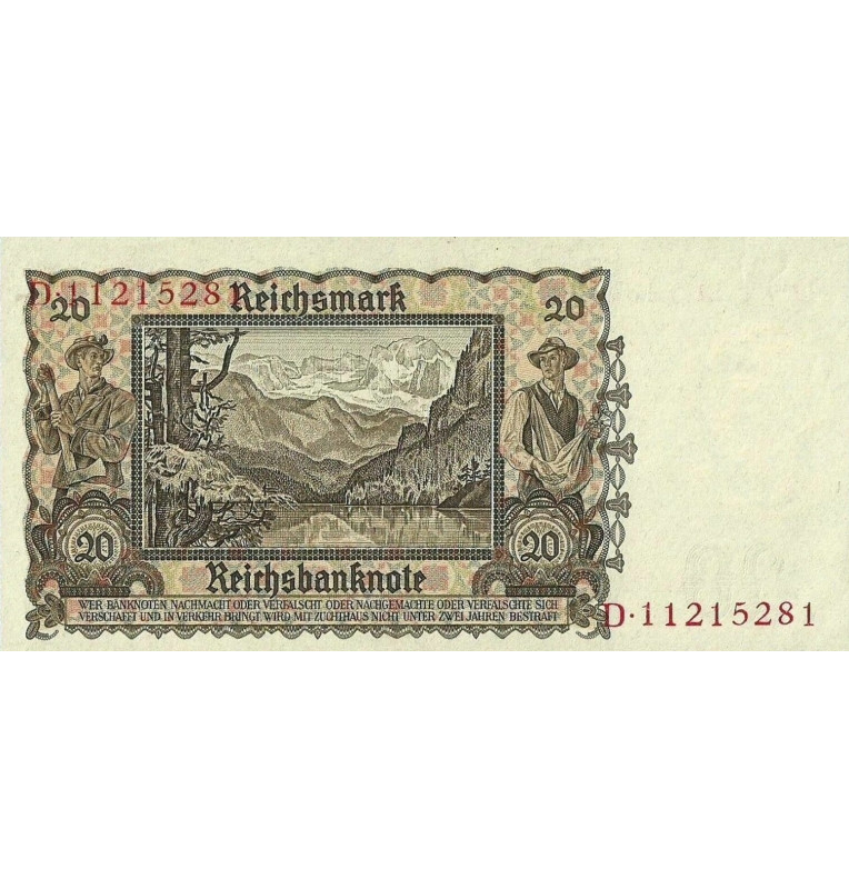 Germany 20 Mark 1939 Pick 185 NO UNC