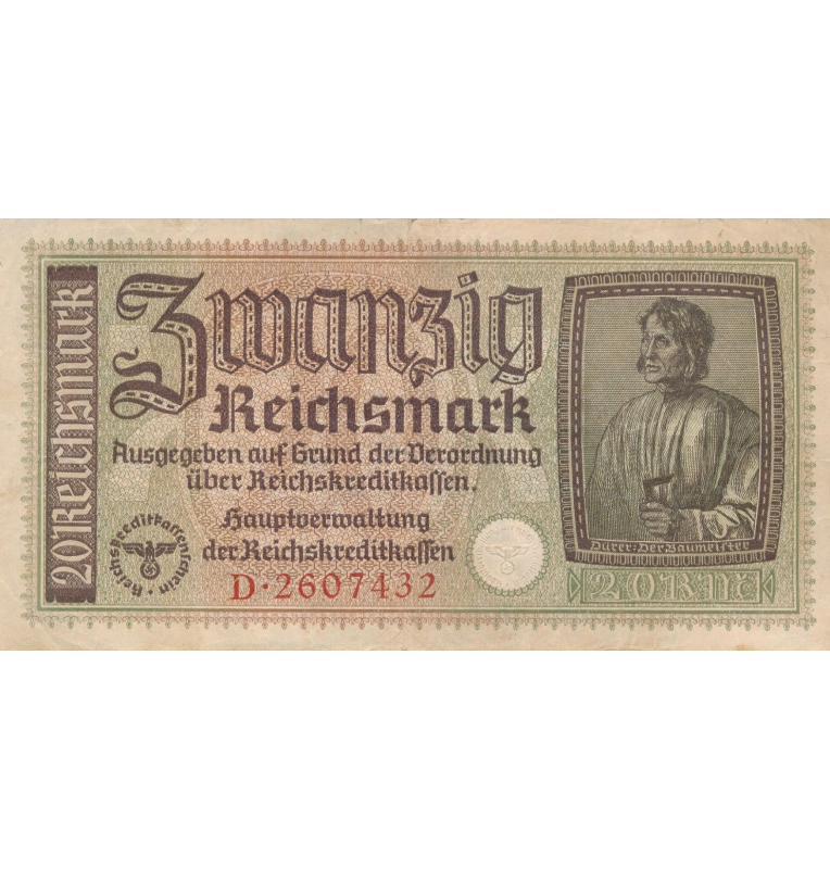 Germany 20 Marks 1940-1945 Pick R139 (NOT UNC)