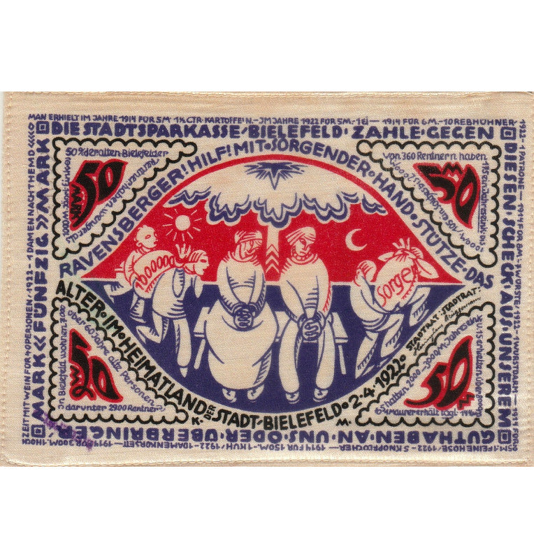 Germany 50 Mark Notgelds of Cloth
