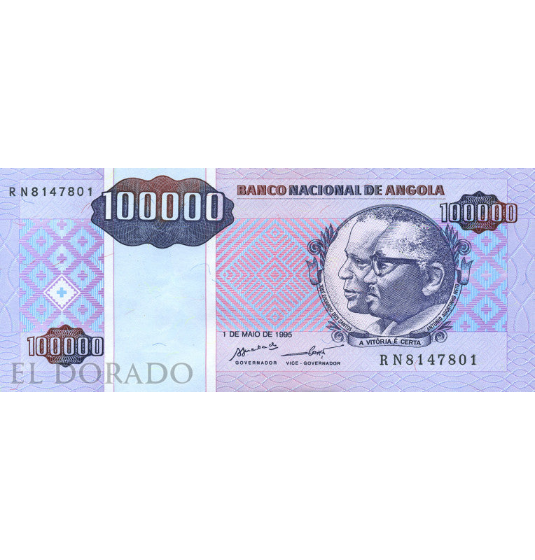 Angola 100,000 Kwanzas 1995 Pick 139