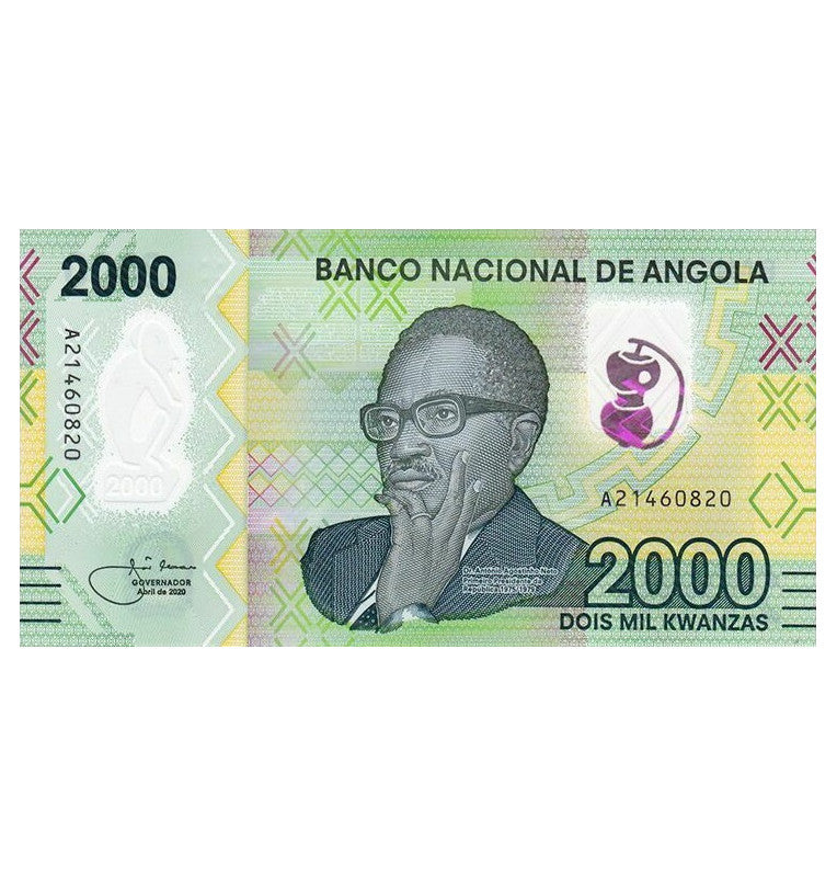 Angola 2000 Kwanzas 2020 Pick New Polymer