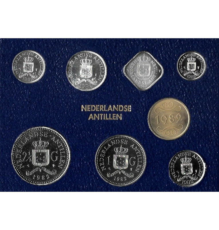 Netherlands Antilles 1, 2 1/2, 5, 10, 25 Cents, 1, 2 1/2 Gulden 1979-1980 (Mint Set) (BU)