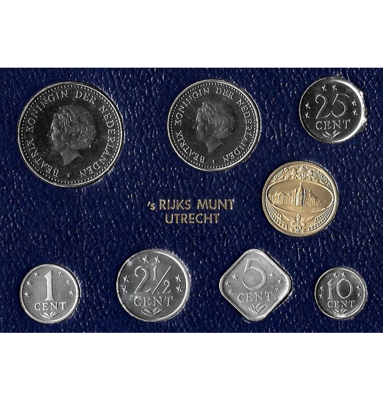 Netherlands Antilles 1, 2 1/2, 5, 10, 25 Cents, 1, 2 1/2 Gulden 1979-1980 (Mint Set) (BU)