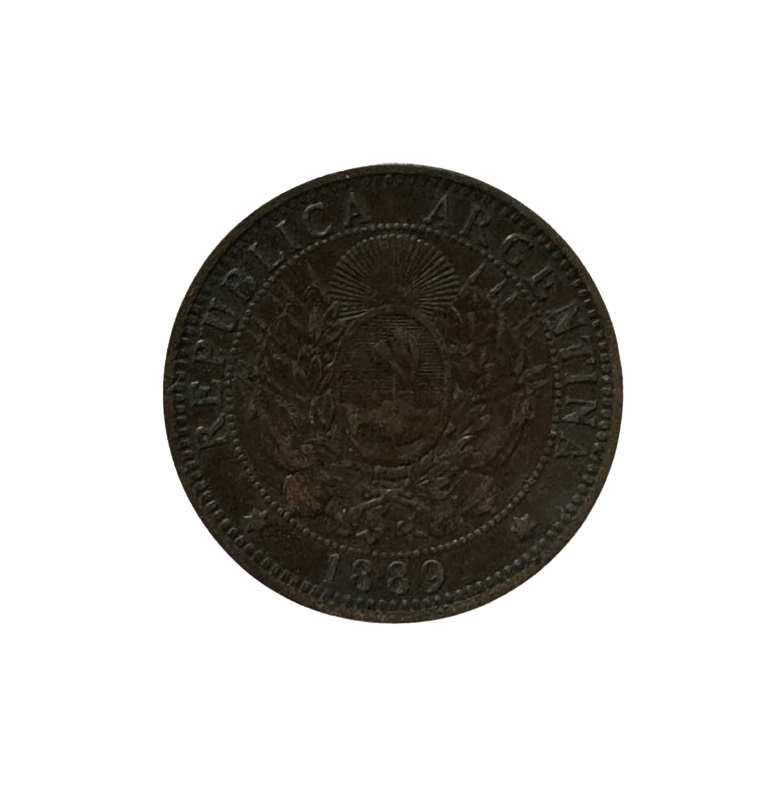 Argentina 2 Cents 1889 KM 33. NO UNC