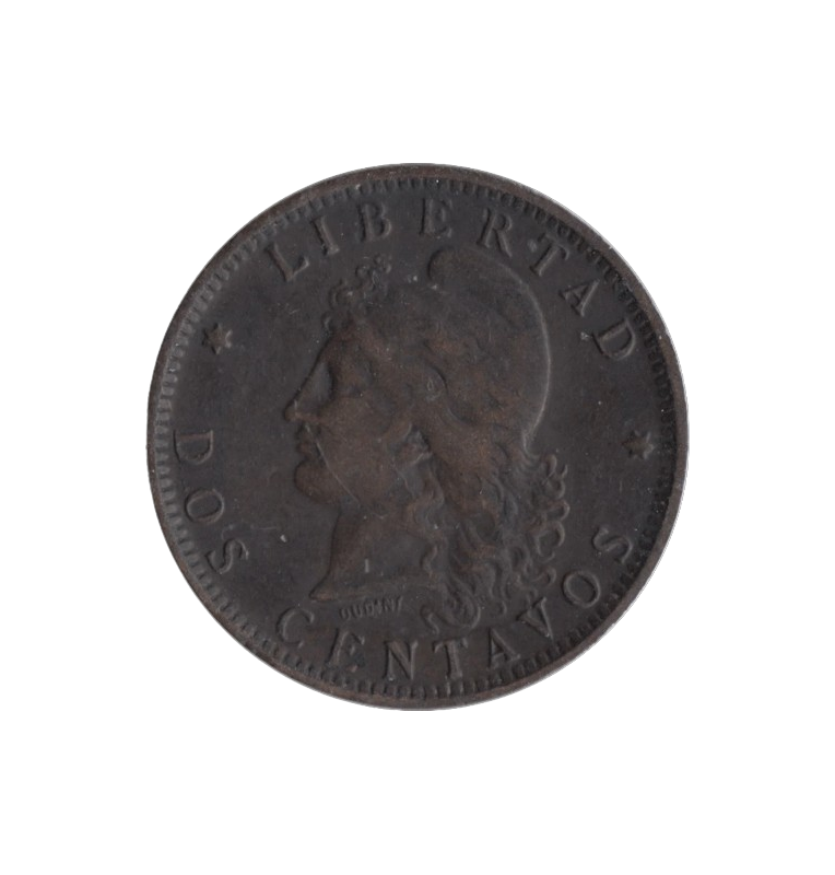 Argentina 2 Cents 1892 KM 33. NO UNC