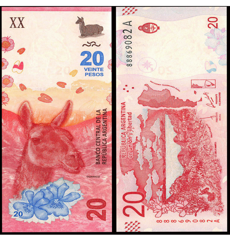 Argentina 20,50,100,200,500,1000 Pesos 2017-2020 ND 