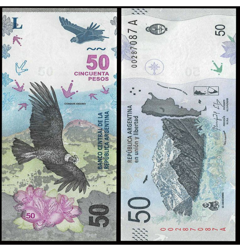 Argentina 20,50,100,200,500,1000 Pesos 2017-2020 ND 