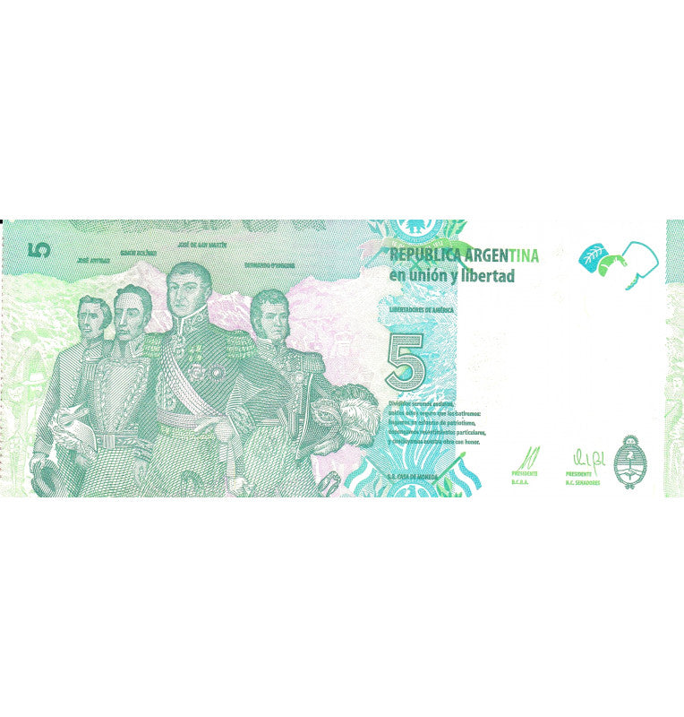 Argentina 5 Pesos 2015 Pick 359ar