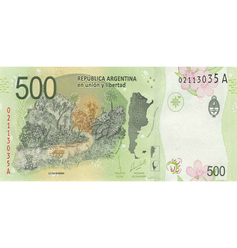 Argentina 500 Pesos 2016 ND Pick 365 