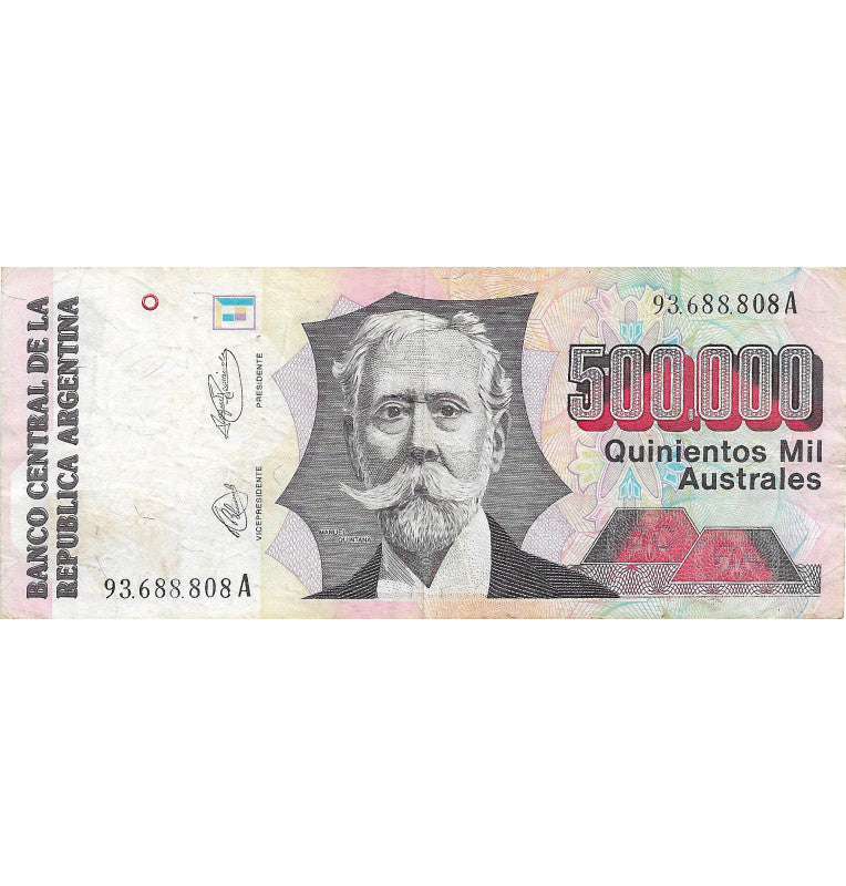 Argentina 500.000 Australes 1991 ND Pick 338 NO UNC