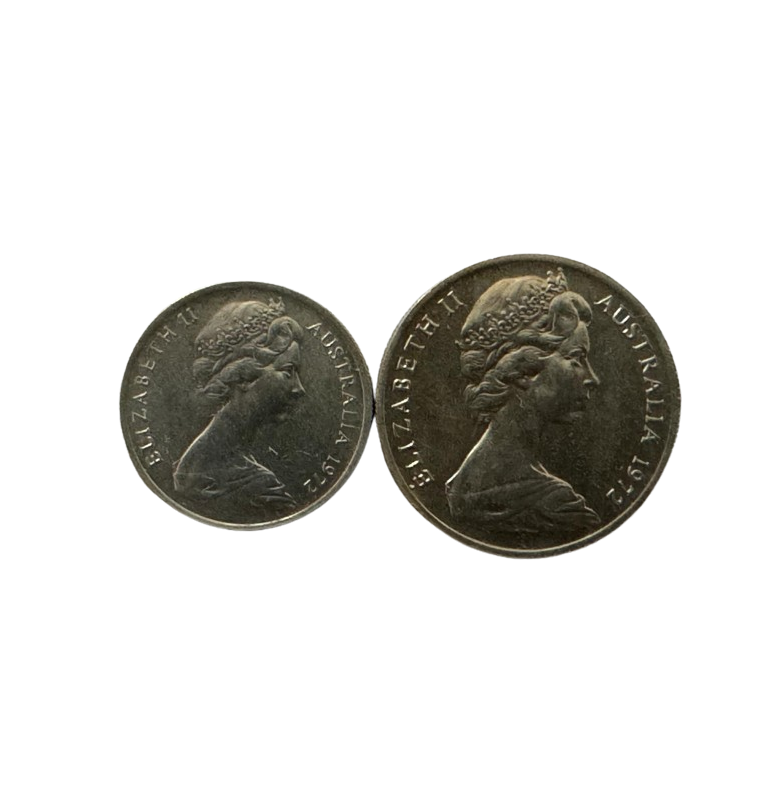 Australia 5 , 10 Cents 1972. NO UNC