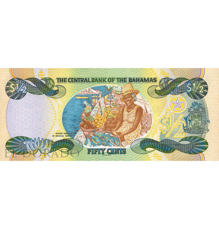 Bahamas 1/2 Dollar 2001 Pick 68 - 1Bahamas 1/2 Dollar 2001 Pick 68 - 2 Bahamas 1/2 Dollar 2001 Pick 68