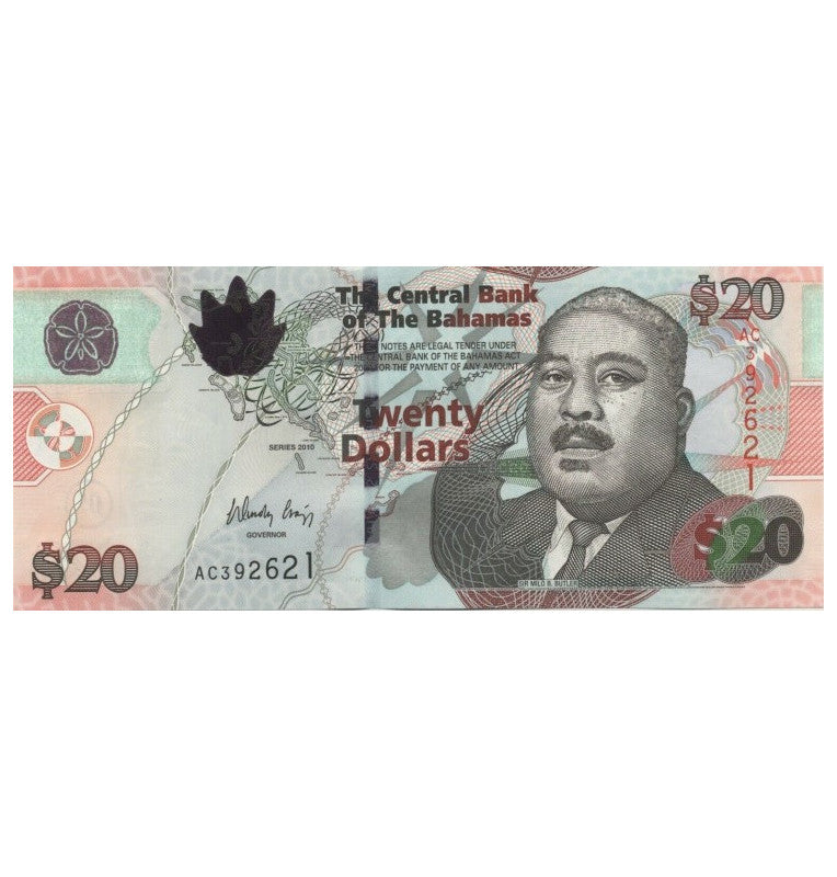 Bahamas 20 Dollars 2010 Pick 74Aa