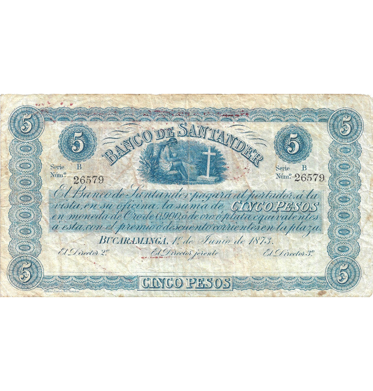 Colombia 10 Pesos 1980 (Low number 207) NOT UNC