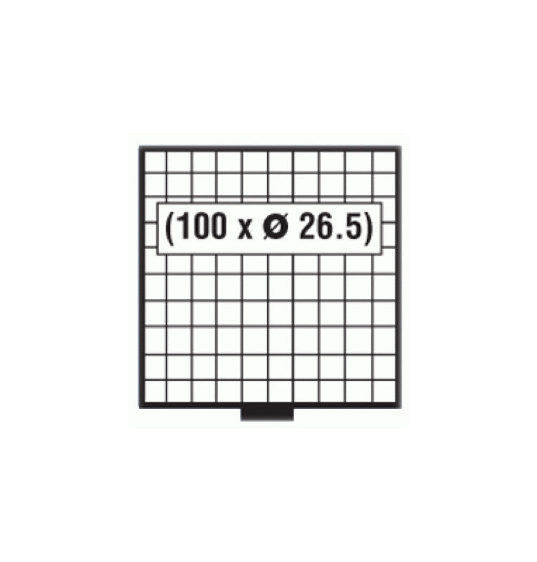 Plastic coin tray, 10 x 10 Capacity 26.5 mm