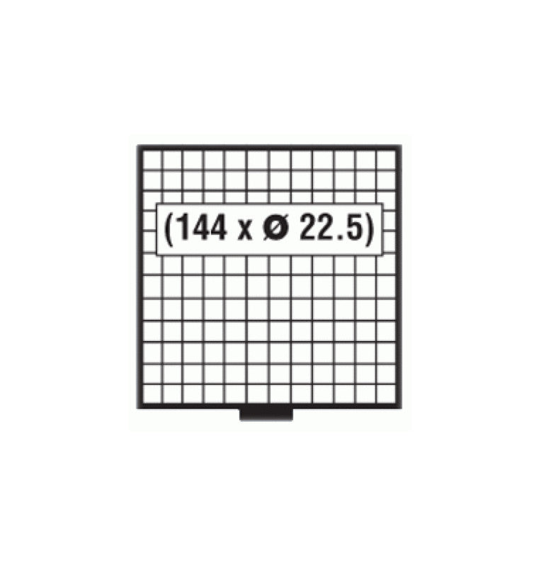 Plastic coin tray, 12 x 12 Capacity 22.5 mm