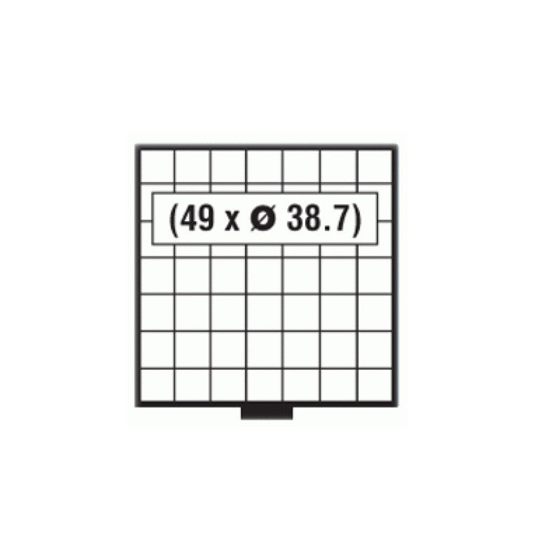 Plastic coin tray, 7 x 7 Capacity 38.7 mm