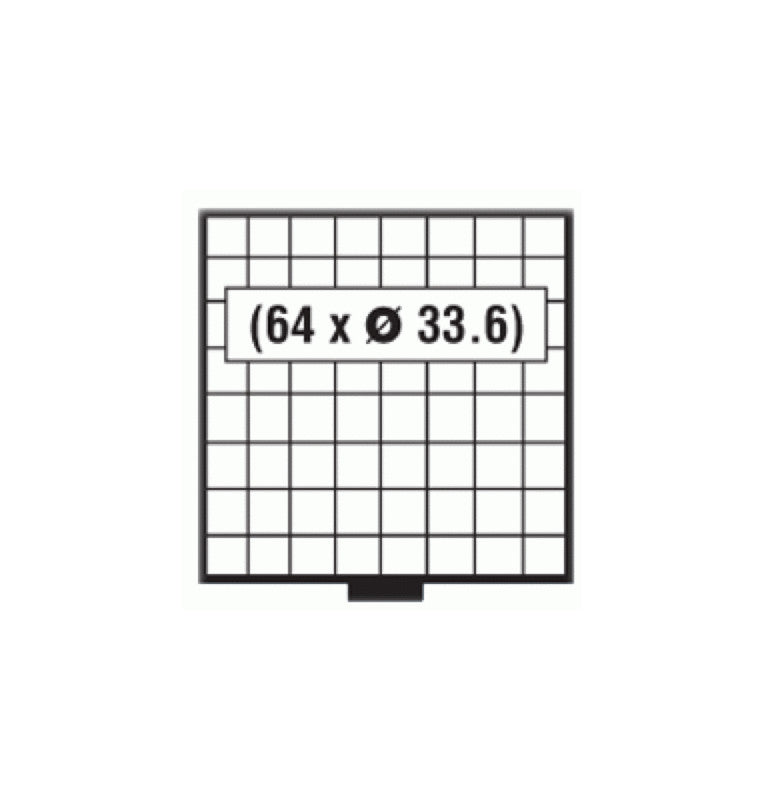 Plastic coin tray, 8 x 8 Capacity 33.6 mm