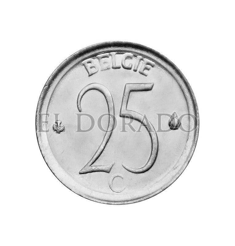 Belgium 25 Centimes 1964-1975 KM 153, 154