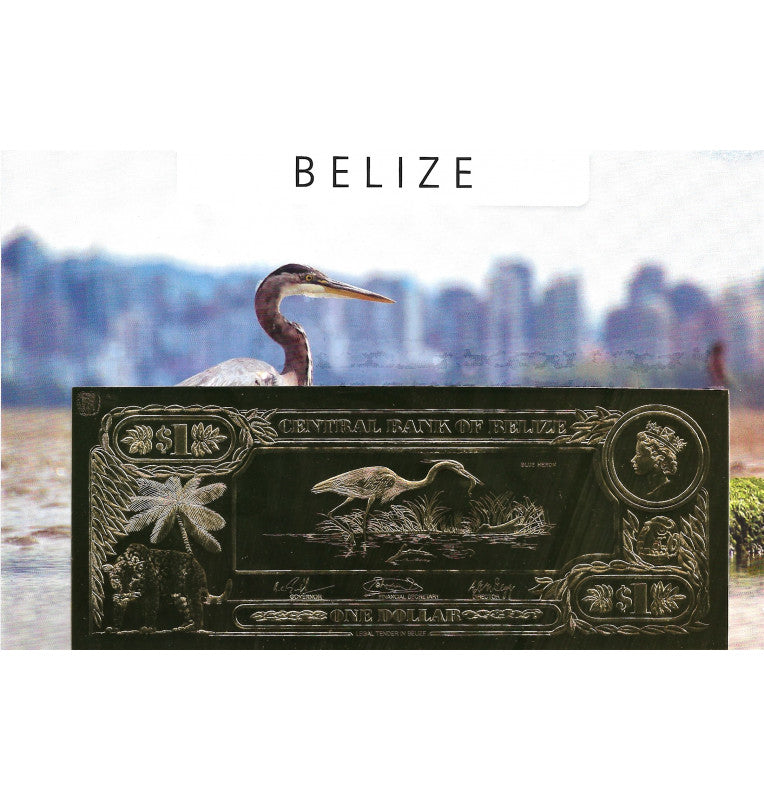 Belize 1 Dollar 1984 (Gold Plated) 2 Digit Serial
